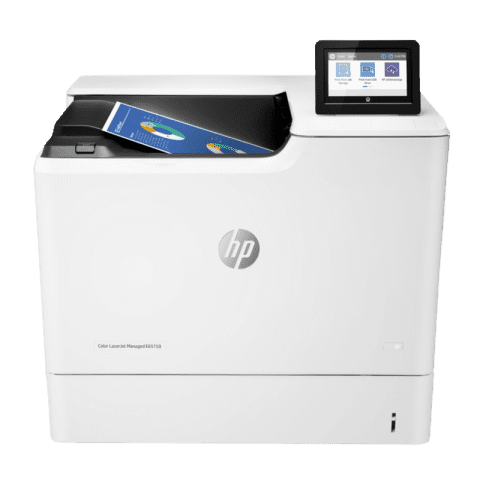 HP LaserJet Managed E65150dn Colour A4 Printer Front View web