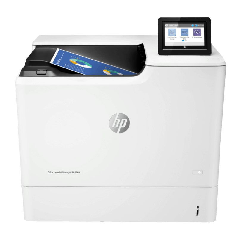HP LaserJet Managed E65160dn Colour A4 Printer Front View web
