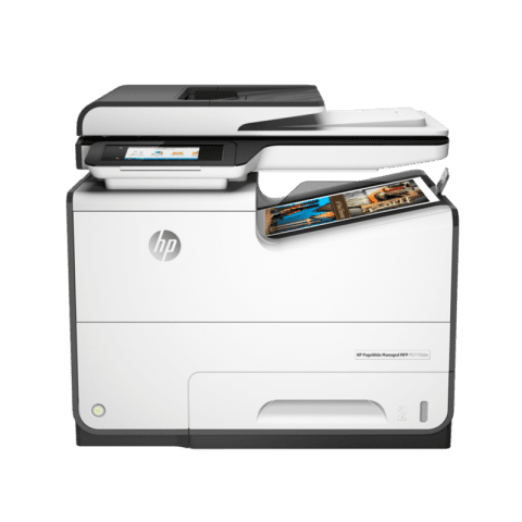 HP PageWide Managed P57750dw Colour A4 Multifunction Printer Front View web